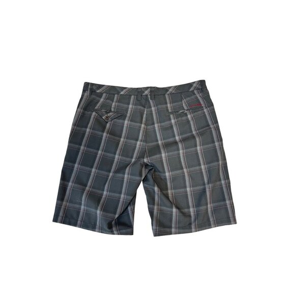 Travis Mathew Golf Shorts Mens Gray Plaid Polyester Rayon Spandex Blend size 40 - Picture 3 of 5